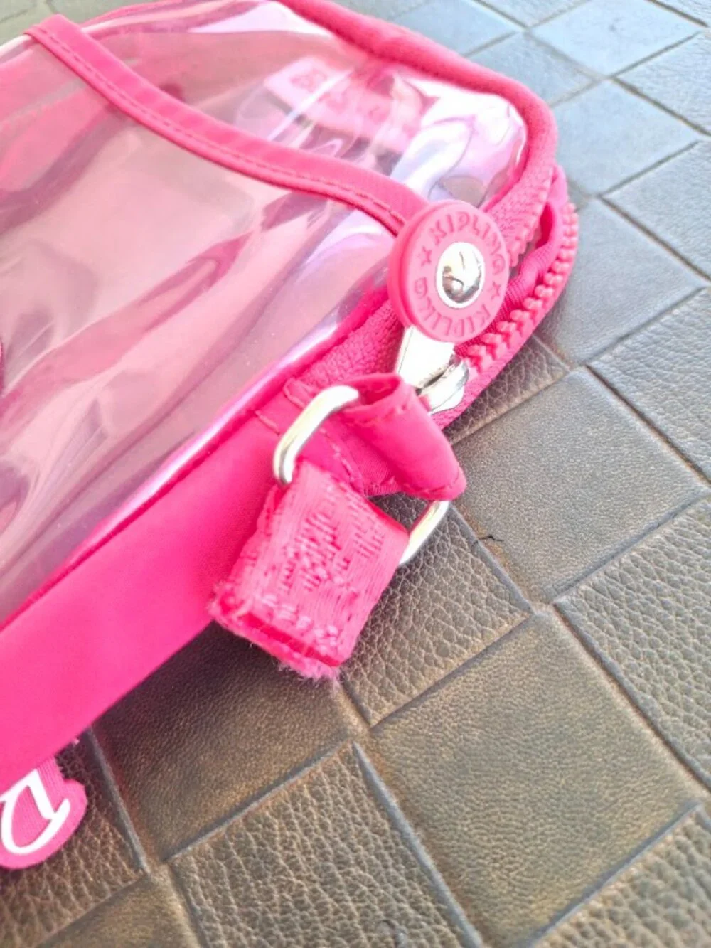 Kipling x Barbie Tally 2024 Power Pink TPU Phone Crossbody Bag Charm No Strap